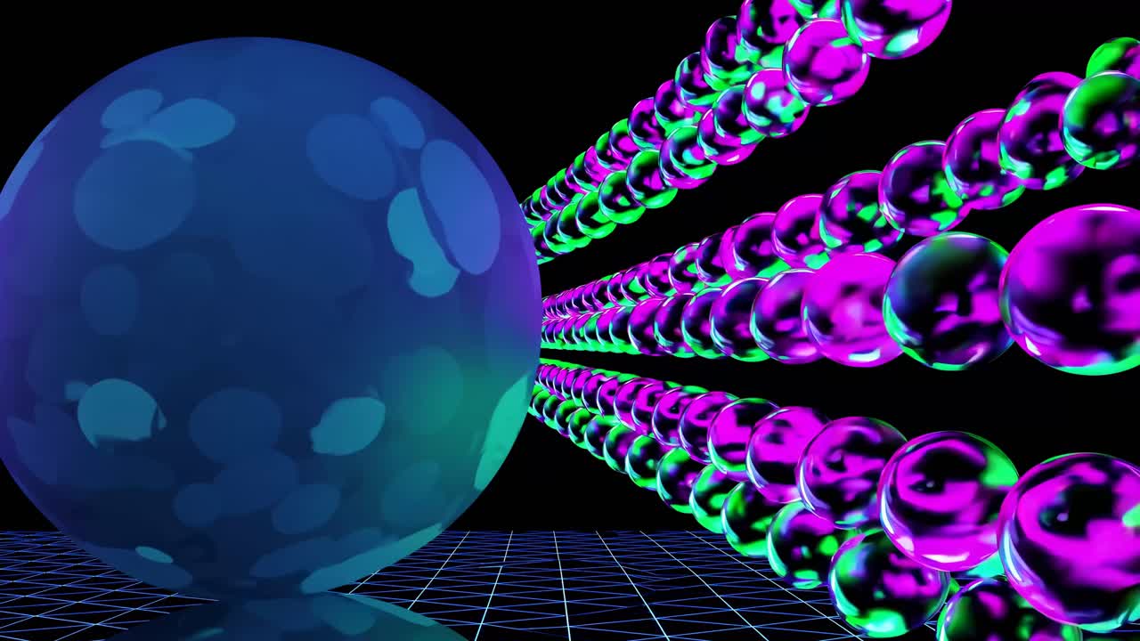 Abstract 3D Spheres and a Blue Orb