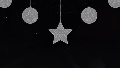 Animation-of-christmas-decoration-on-black-background