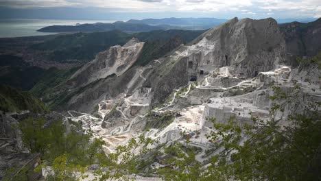 view of carrara's marble mines. italy