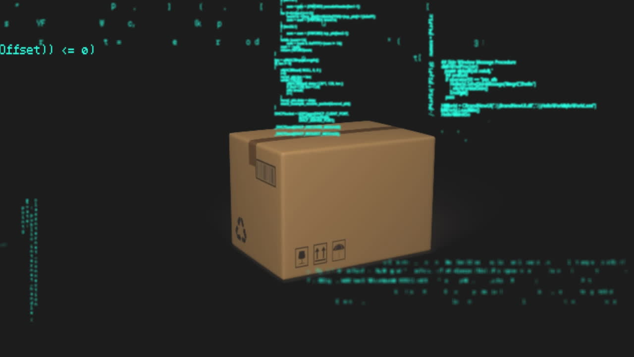 Animation af finansiel databehandling over papkasse