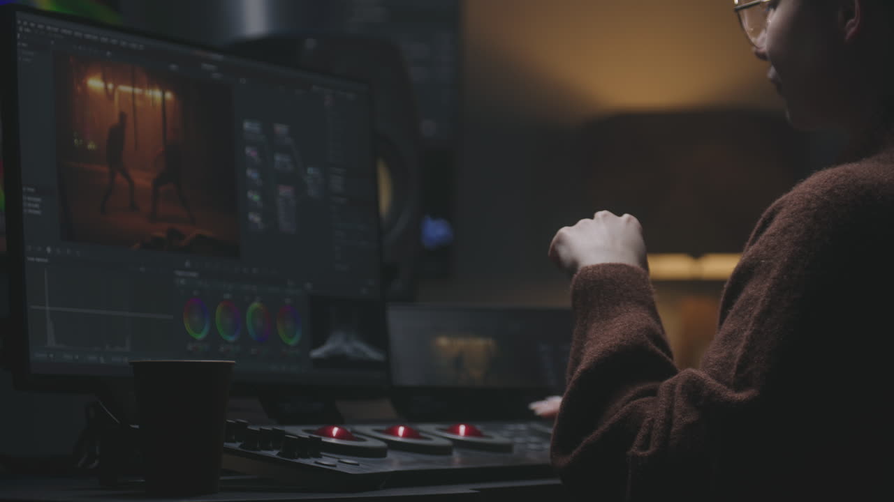 Woman Video Editor Working on a Project