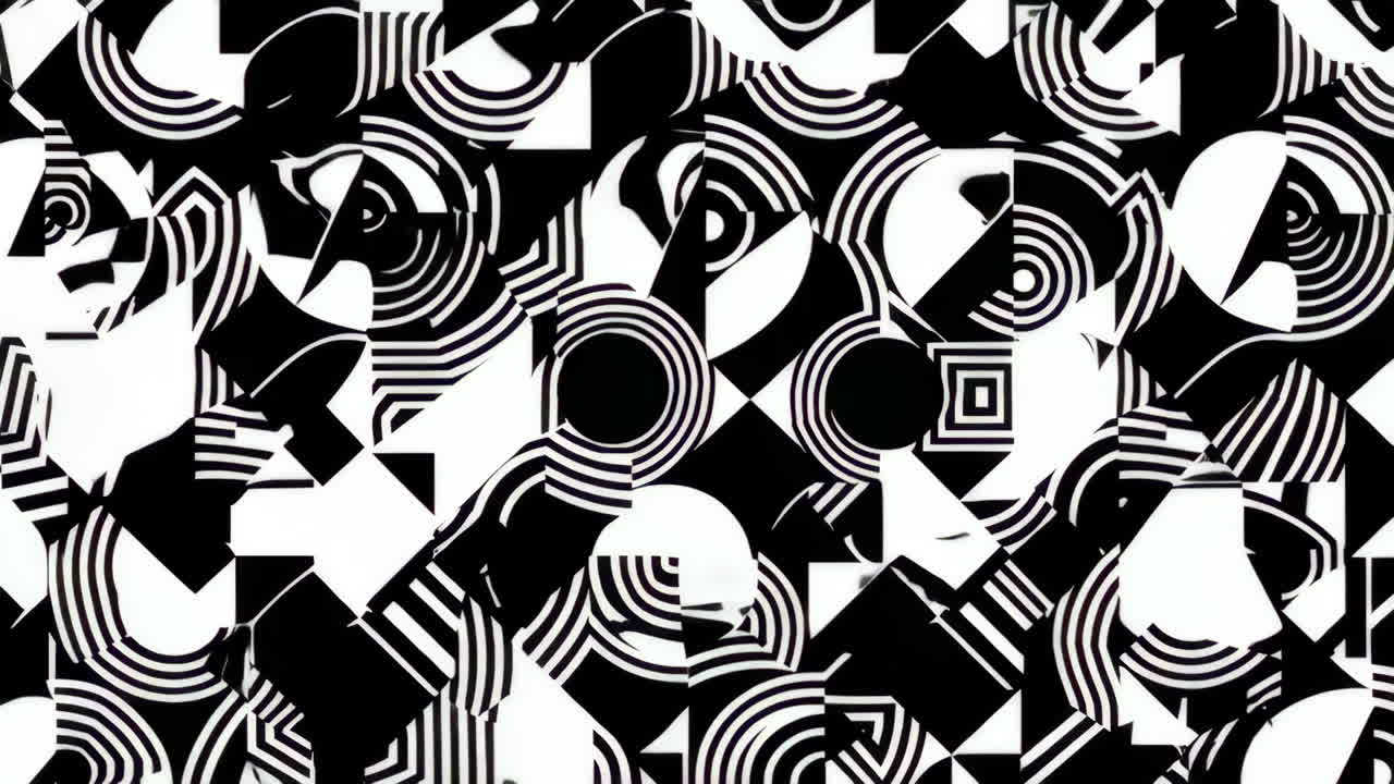 Abstract Black and White Geometric Op Art Pattern