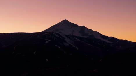 a stationary dramatic shot of lone mountain in big sky montana