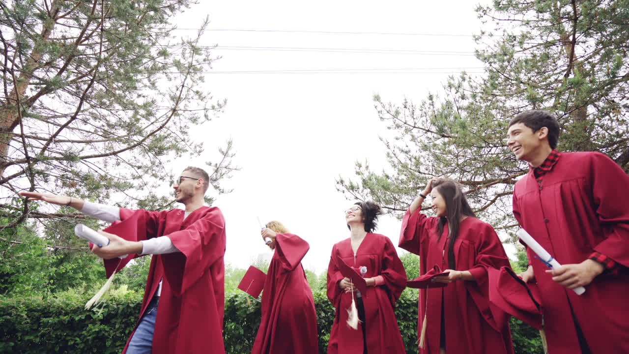 Happy Graduates Celebrating Graduation