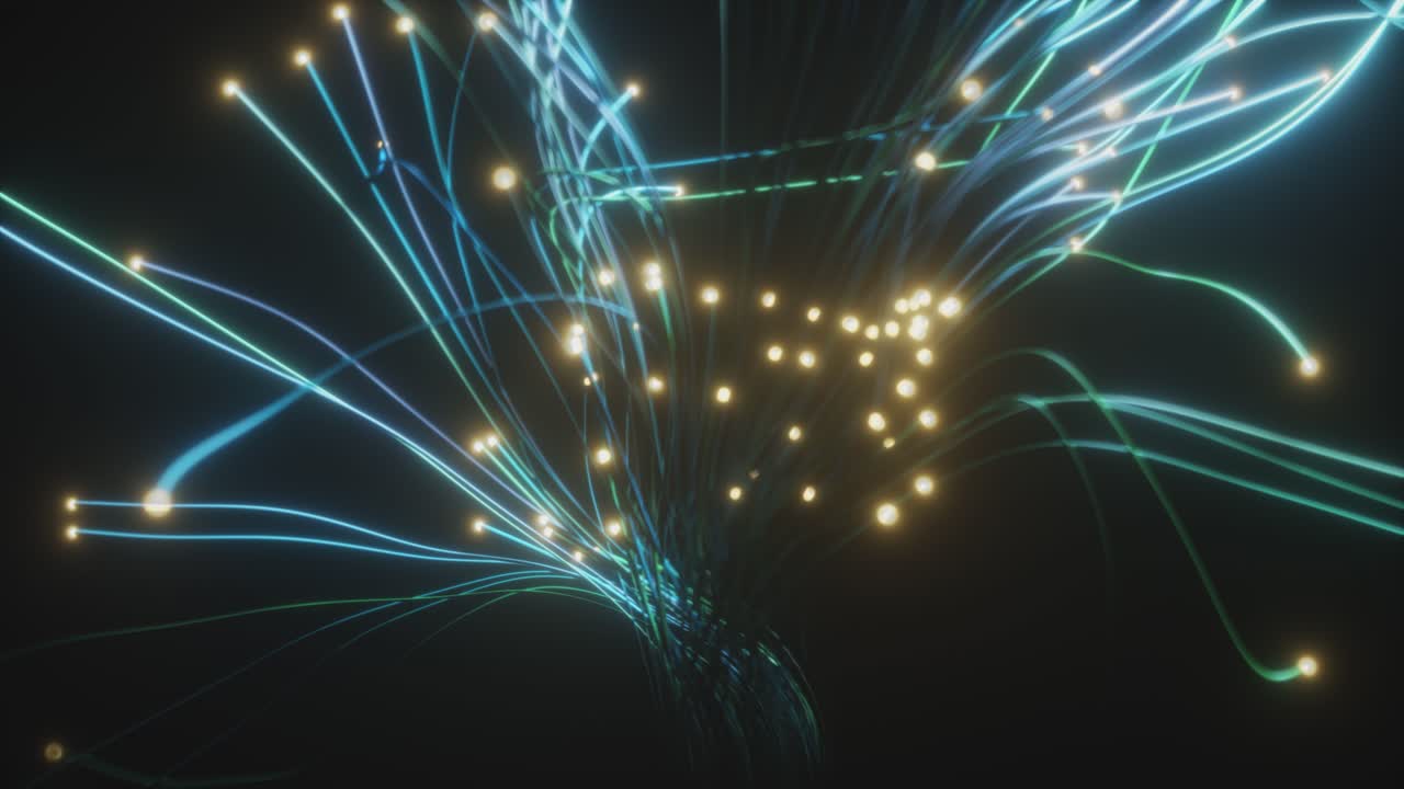 Abstract Glowing Lines and Particles