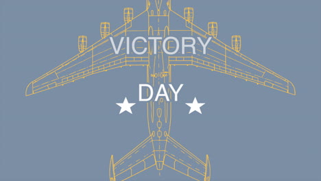 victory day with military airplane and stars