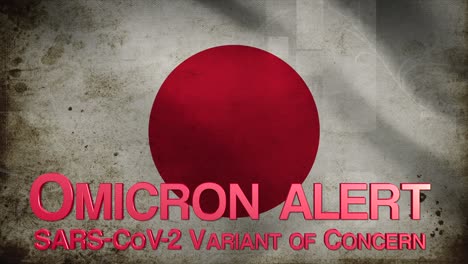 text omicron alart japan flag pendamic covid 19 2021 new vriant od concern