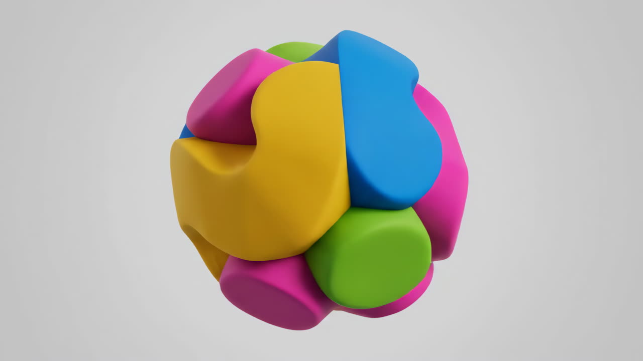Colorful Abstract 3D Geometric Sphere