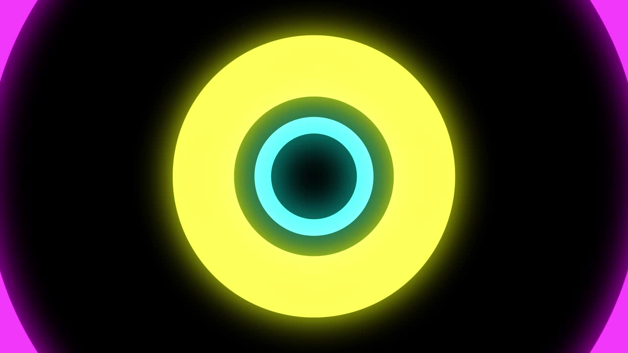 marco de neón de luz abstracta en fondo negro. club de fiesta láser muestra animación en bucle. video 4k