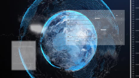 animación del procesamiento de datos en todo el mundo