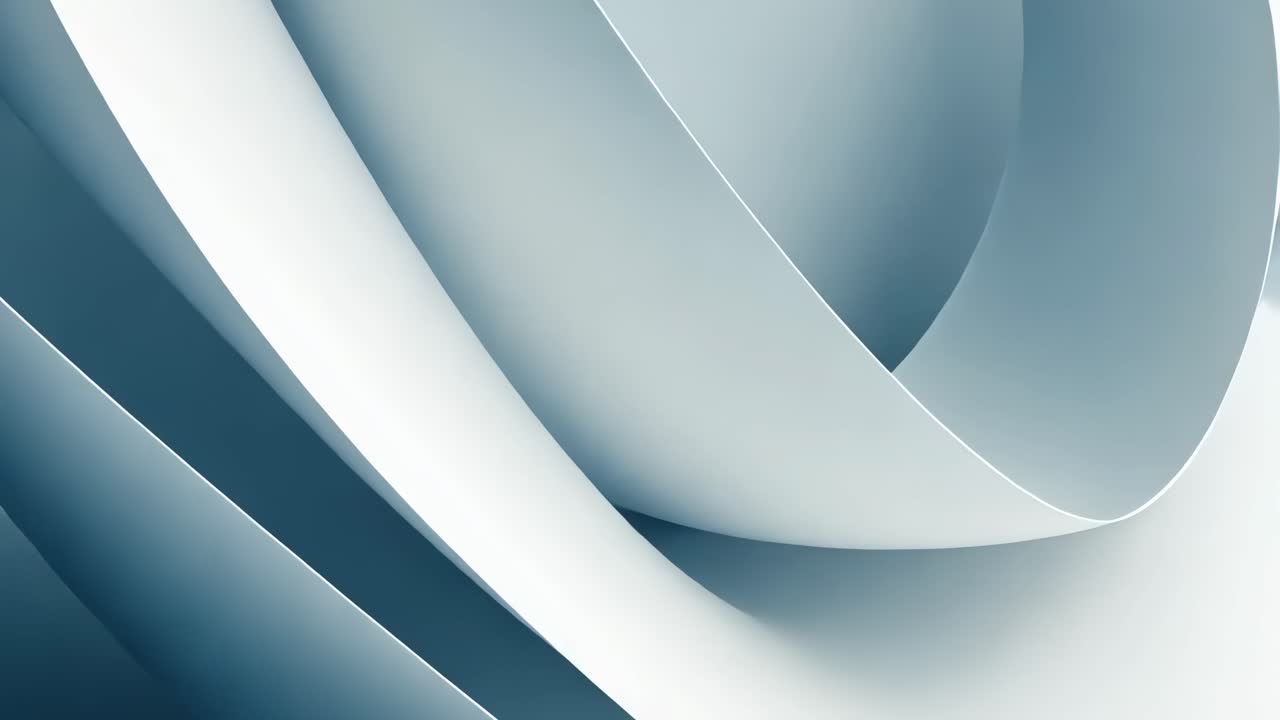 Video astratto con forme bianche e blu lisce e curve