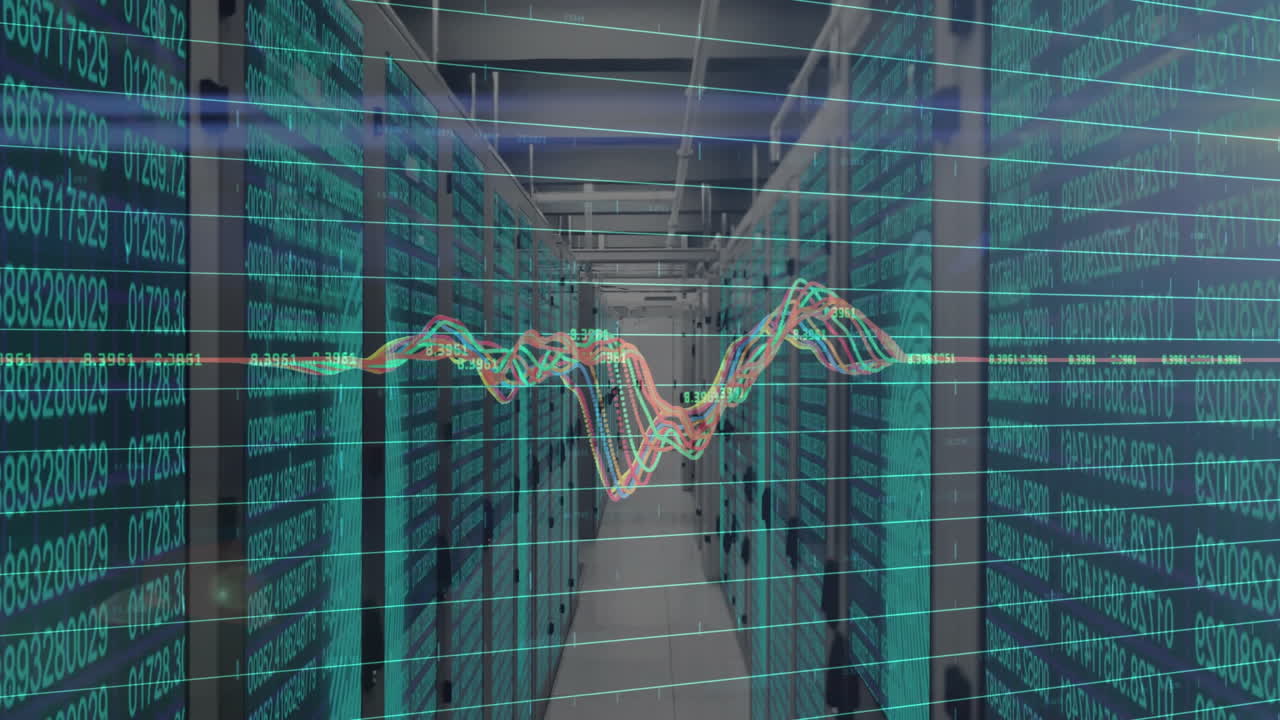 Animation of digital data processing over computer servers