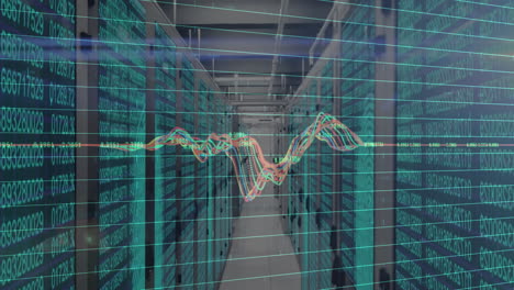 Animation-of-digital-data-processing-over-computer-servers