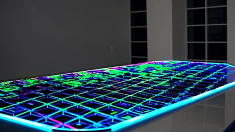 modern led table with colorful illumination