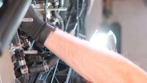 working on a car engine