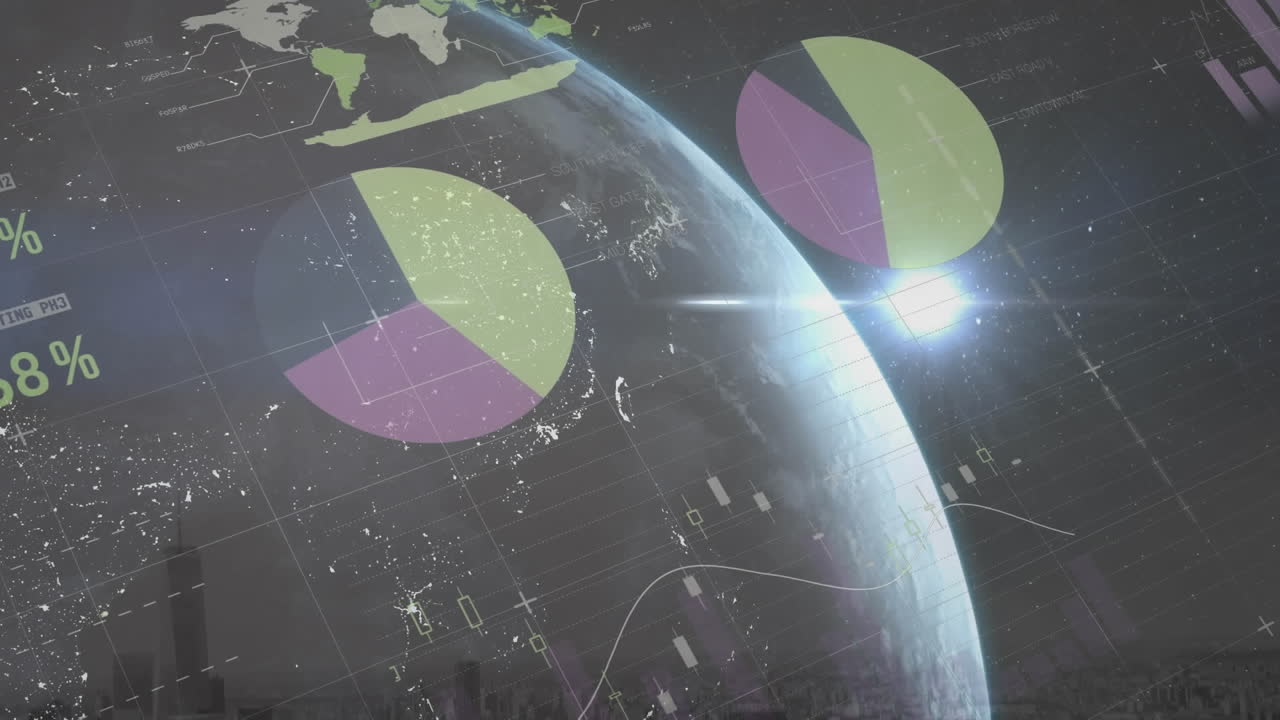 animación de las estadísticas y el procesamiento de datos en todo el mundo