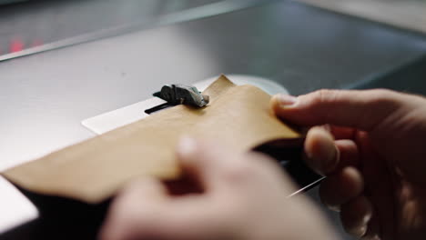 leather crafting with a machine