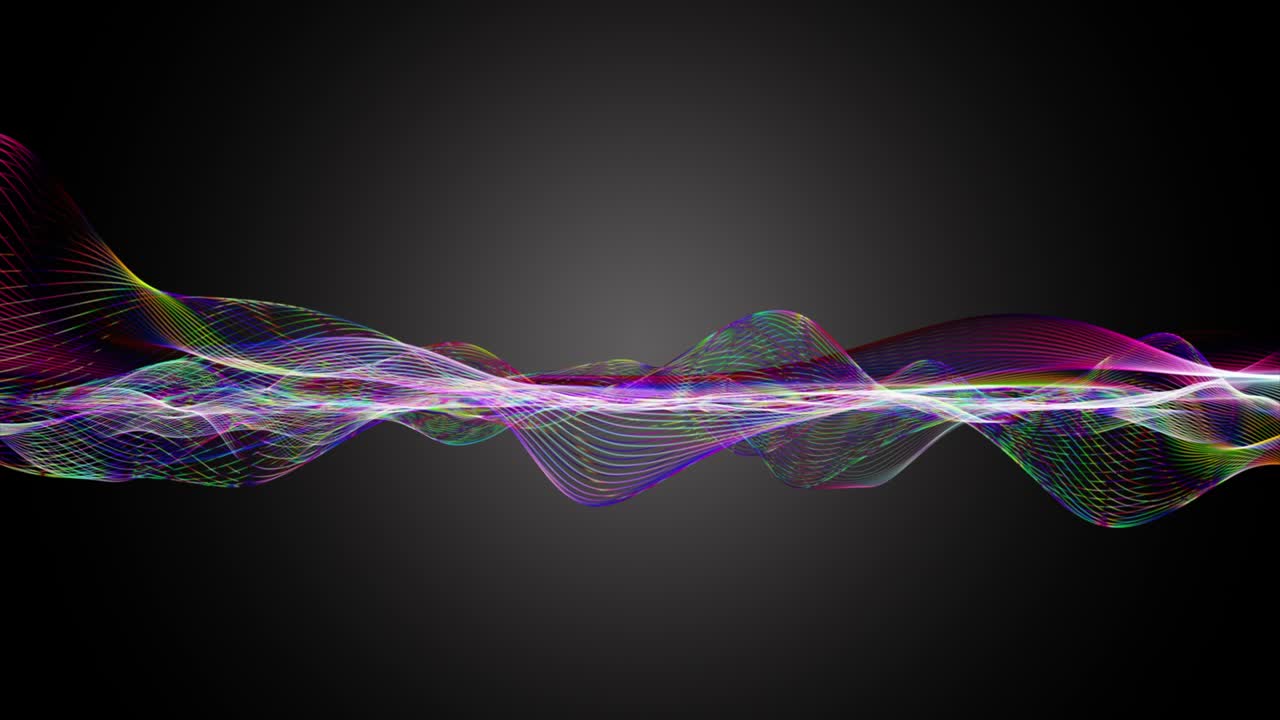 Fantastic animation with particle wave object in slow motion and space for text, 4096x2304 loop 4K