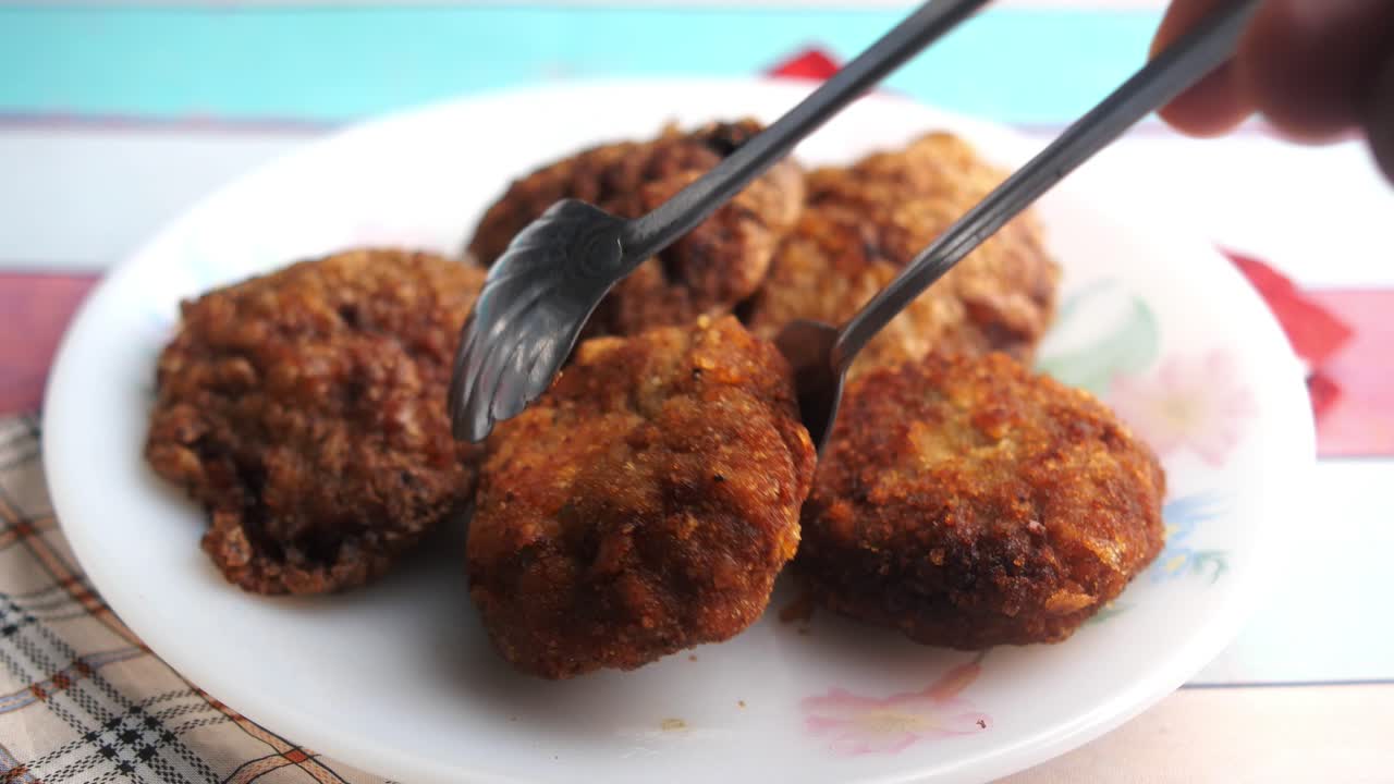 Fried Meatballs on a Plate
