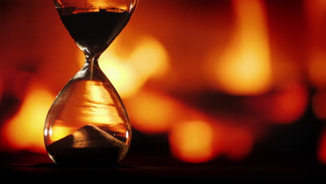 reloj de arena contra el fondo de la chimenea 1