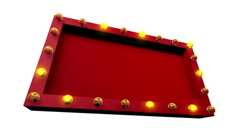 cinema or theater sign mock up with yellow light bulbs flashing