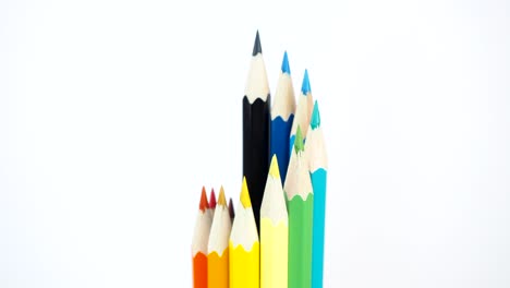 colorful wooden pens turn in a circle