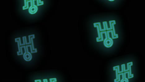 patrón de letrero japonés de neón pulsante con luz led en estilo casino