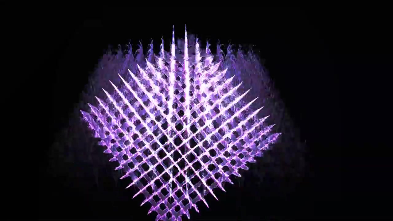 Abstract Purple Light Grid Rotating and Transforming