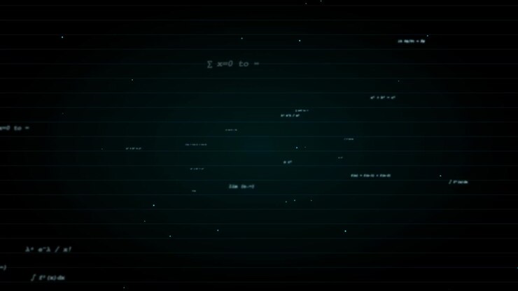 Floating Mathematical Formulas and Scientific Equations on Dark Background