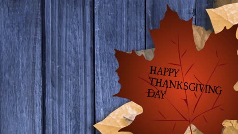 Animation-of-happy-thanksgiving-day-text-over-leaves