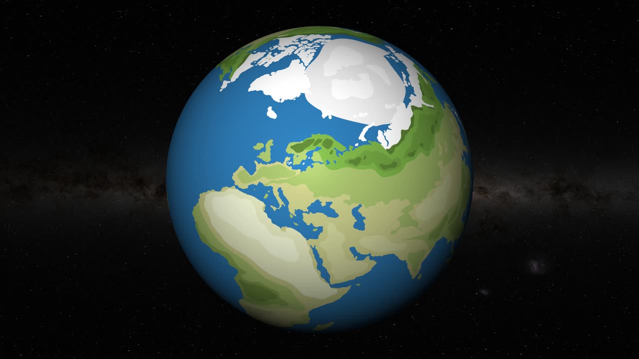 우크라이나 키예프로 확대된 지구의 애니메이션