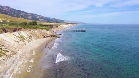 Vista-Aérea-Over-The-Beautiful-Coastline-Of-Santa-Barbara-California-Near-Gaviota-State-Beach