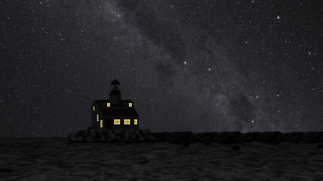 Timelapse di stelle che si muovono sopra una casa solitaria