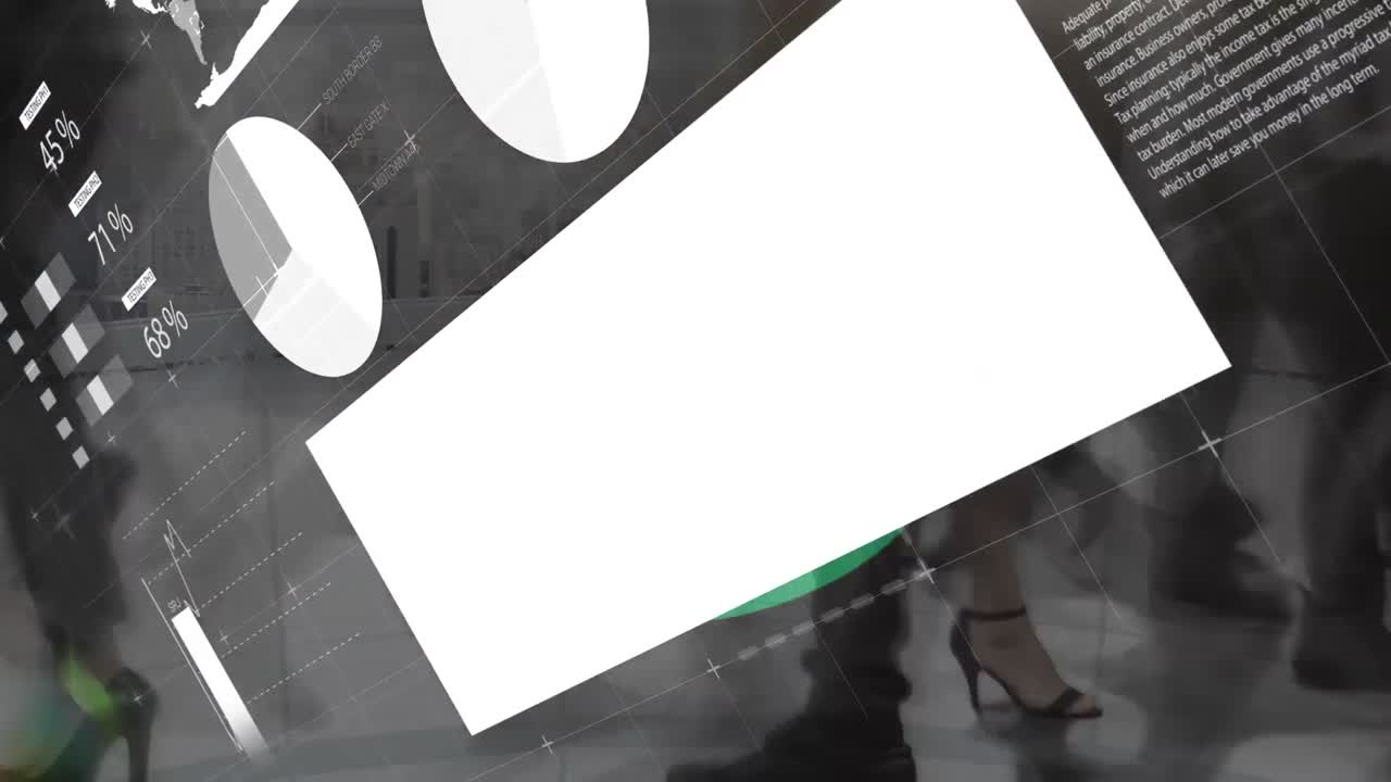 animación del procesamiento de datos financieros y las estadísticas