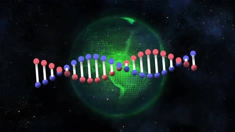 Animating-DNA-strand-over-rotating-Earth-in-space