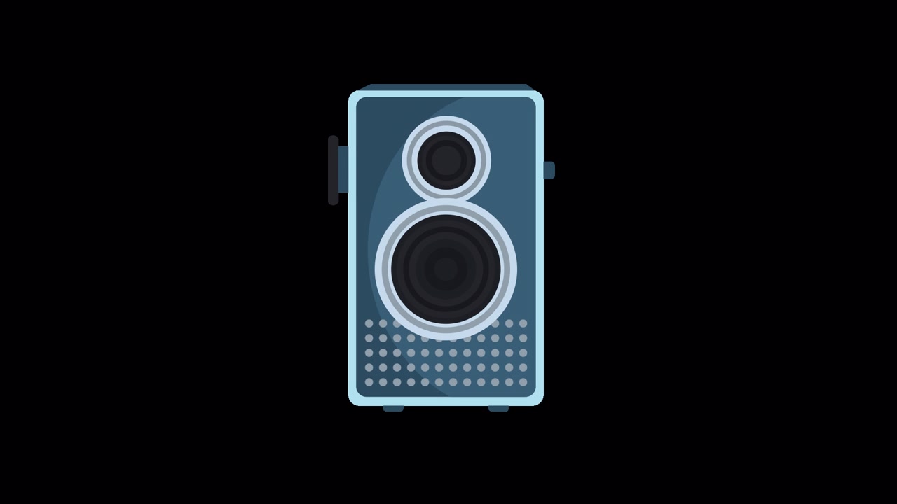 Animated Flat Design Speaker Icon Appearing and Disappearing