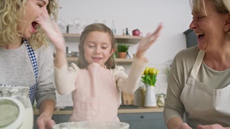 Video-of-girl-throwing-flour-while-Easter-baking