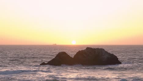 Amazing sunset by the ocean in San Francisco Land's End