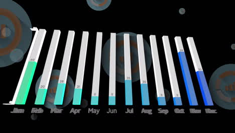 animación del procesamiento de datos sobre un fondo negro
