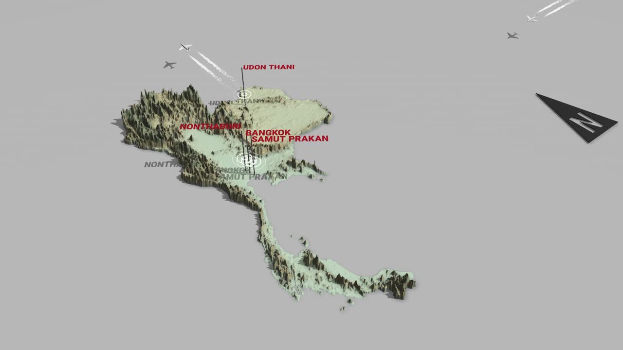 3d 지형 지도 태국