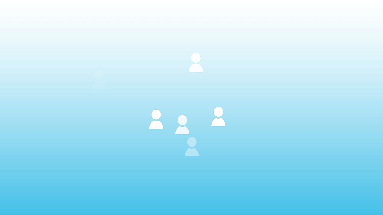 Animation of people icons over blue background