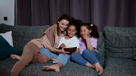 family watching video at home