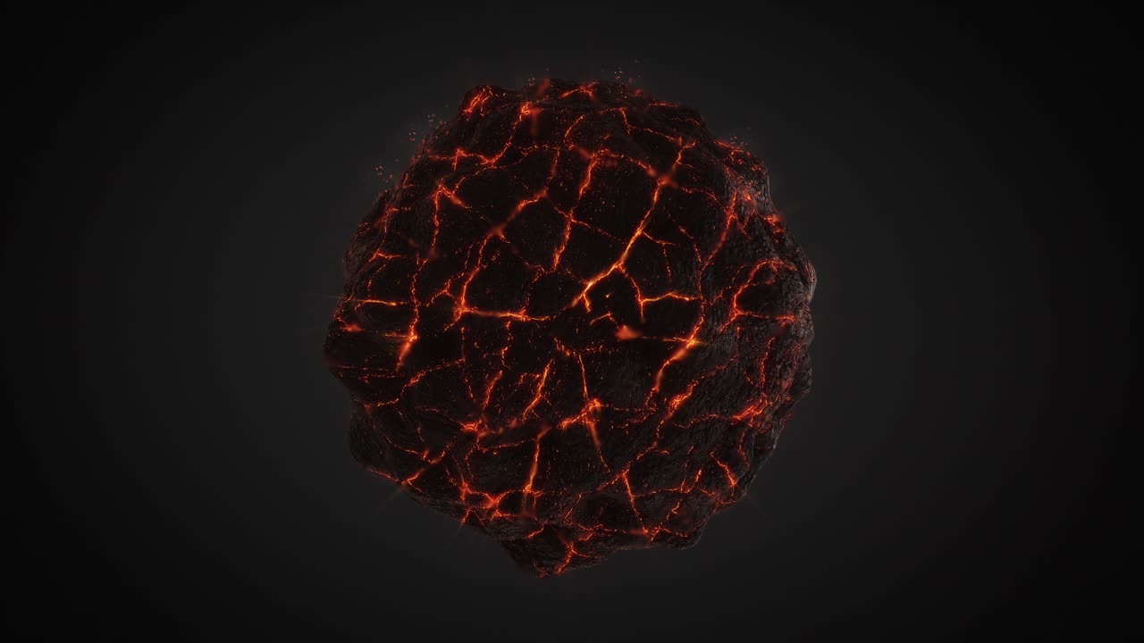 bola de lava ardiente girando. concepto de animación