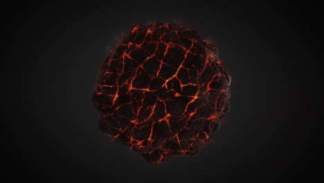 bola de lava ardiente girando. concepto de animación