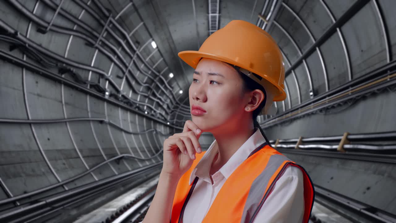 Happy Engineer in Tunnel