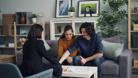 real estate consultation with couple