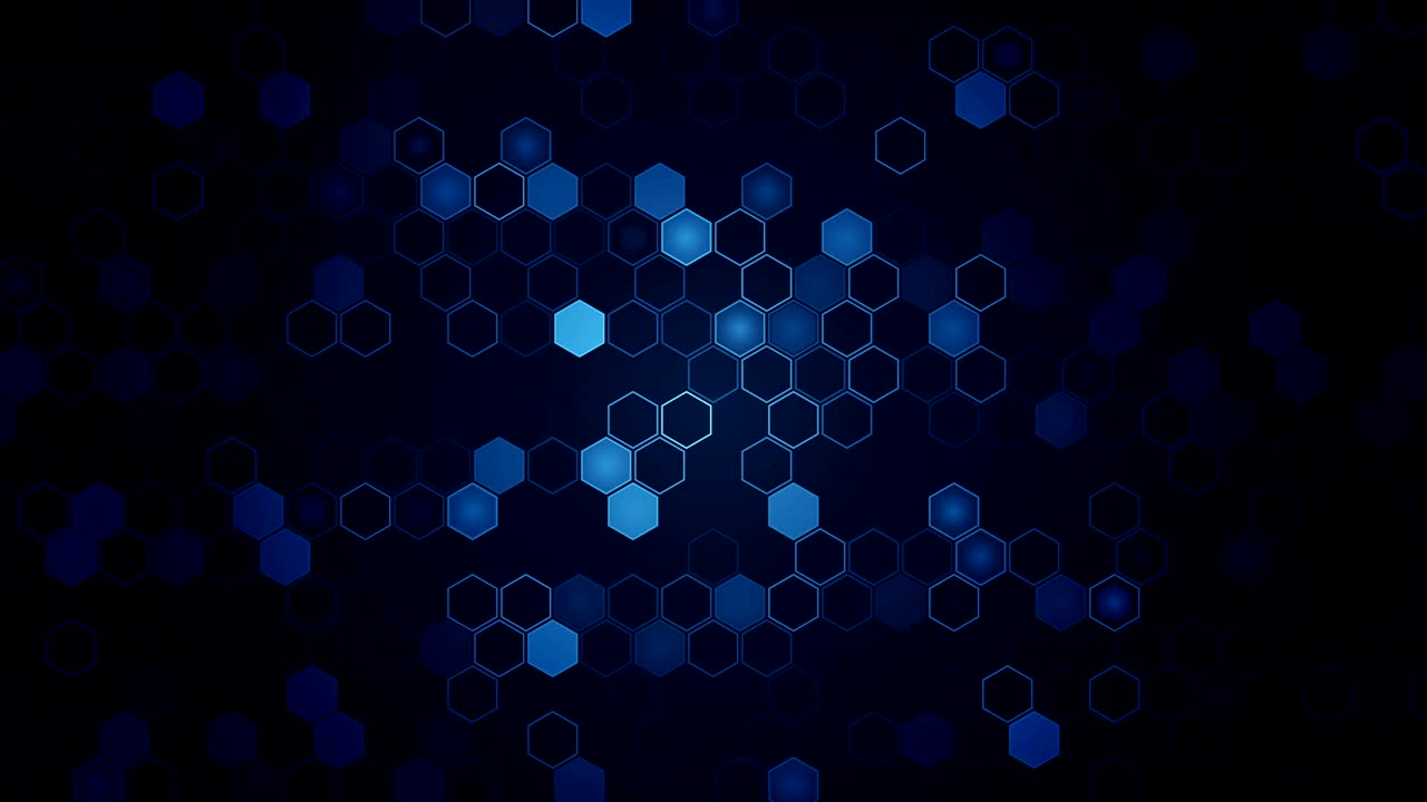 animación de bucle geométrico de hexágono. fondo futurista. panal de miel. elemento digital hexagonal. tecnología diseño poligonal.