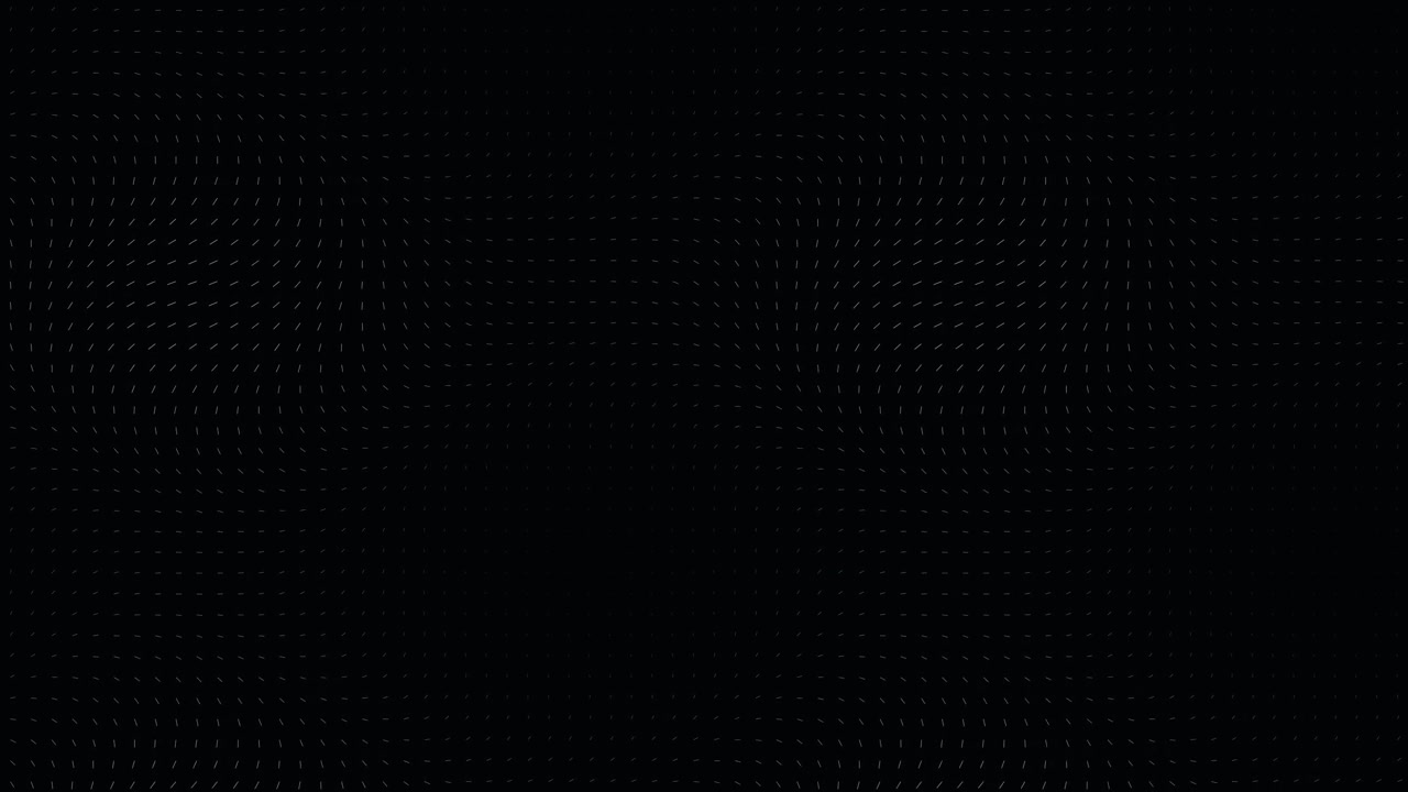 Minimalist black and white motion graphics background featuring an abstract grid of rotating vector lines. Ideal for science, tech, and data visualization