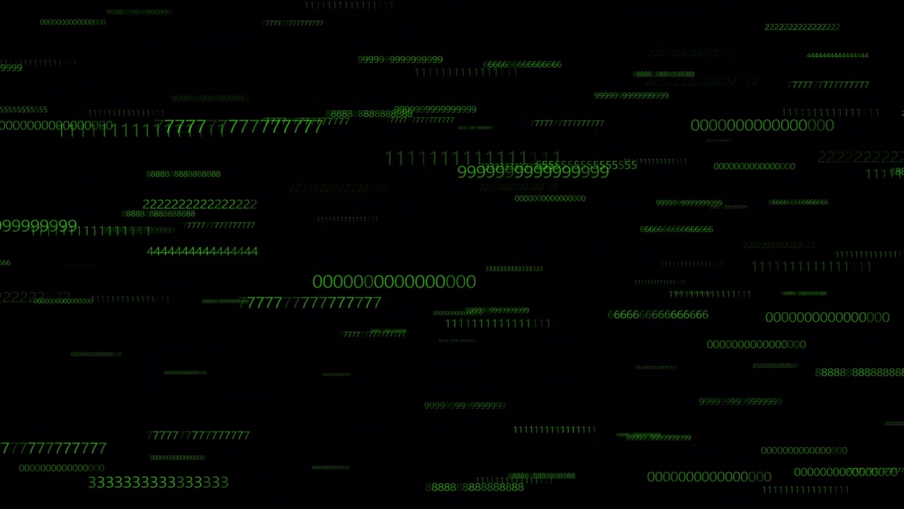 Matrix green data stream numbers code rain effect visual element tech-driven cyberpunk context