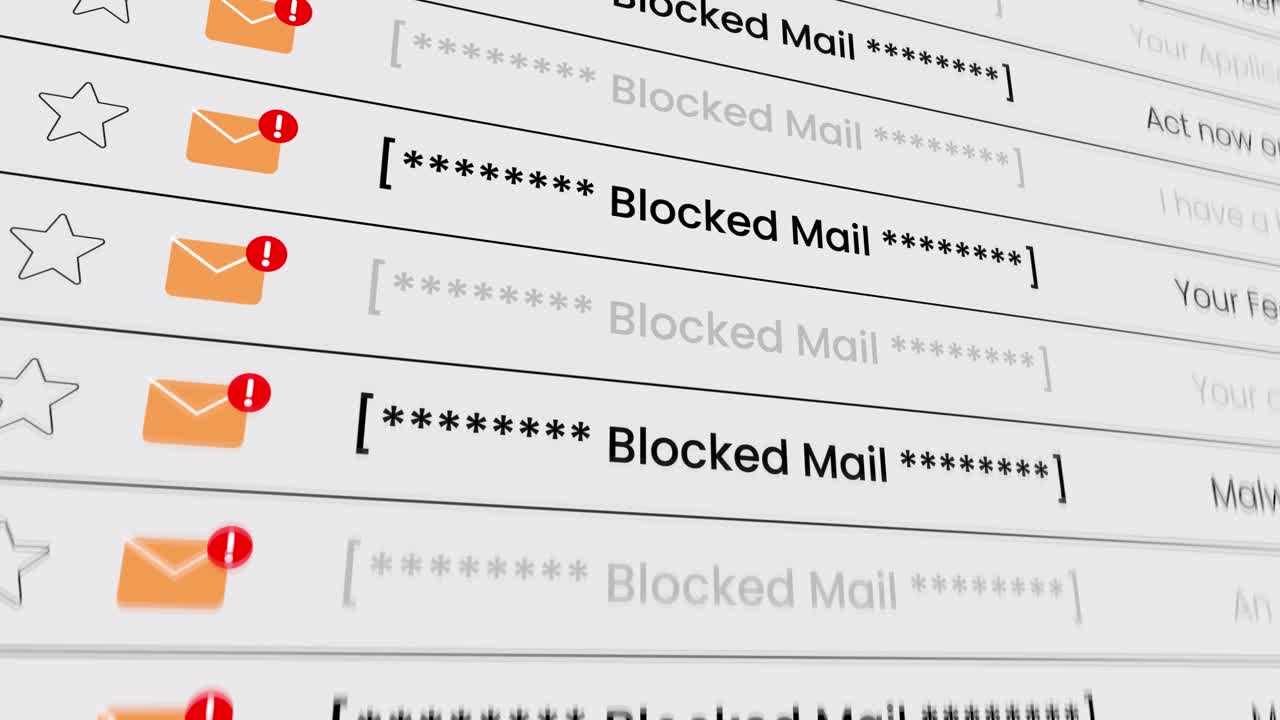 Email Inbox Displaying Multiple Blocked Mail Messages